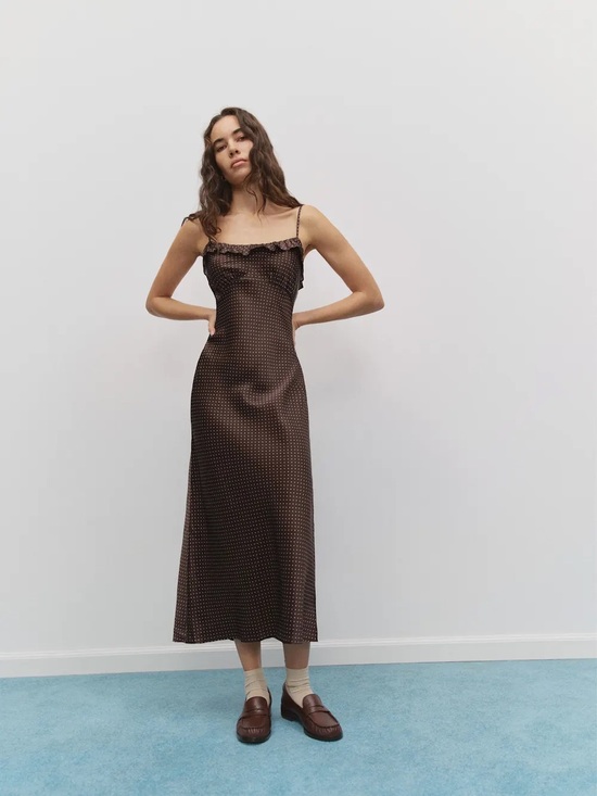 Reformation Dresses & Skirts - Reformation Aribella Silk Dress In pin Dot, NEW WITHOUT TAGS, NEVER WORN.